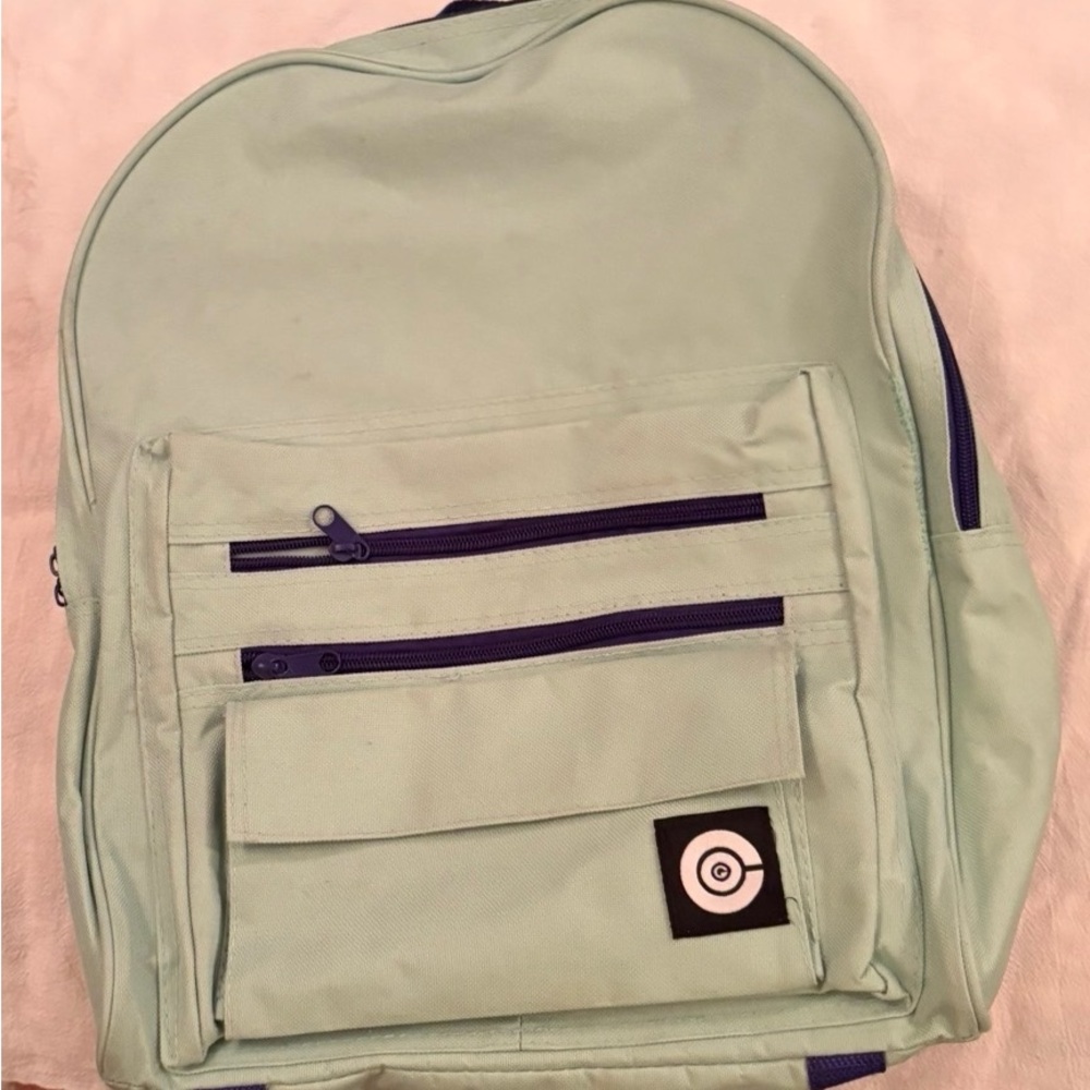 Men's Mint Green Canvas Backpack with Front Pockets